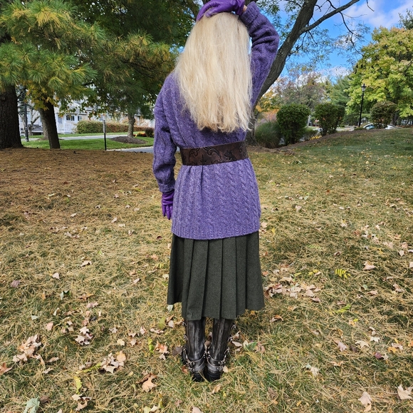 MODA INT'L (Victoria's Secret) Wool Cable Knit, Purple Sweater, Small, $50 - Picture 14 of 14